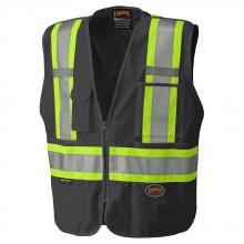 Pioneer V1021170-L - Tear-Away Safety Mesh Back Vest - Black - L