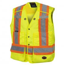 Pioneer V1010860-S - Hi-Viz Yellow/Green Drop Shoulder Tear-Away Surveyor's Safety Vest -S