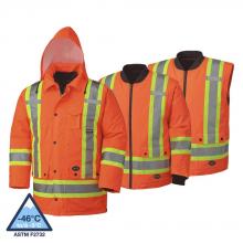 Pioneer V1120150-M - Hi-Viz Orange 100% Waterproof 7-in-1 Parka - M