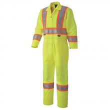 Pioneer V1070161-M - Hi-Viz Traffic Safety Coveralls - Hi-Viz Yellow/Green - M