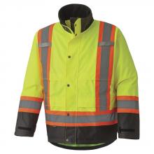 Pioneer V1200260-2XL - Hi-Viz Yellow/Green 300D Trilobal Ripstop Waterproof Safety Jacket with PU Coating - 2XL