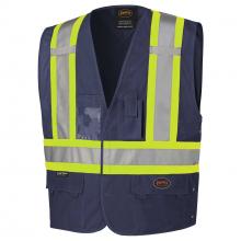 Pioneer V1021580-L/XL - Hi-Viz Safety Vest w/ Adjustable Sides  - Navy - L/XL