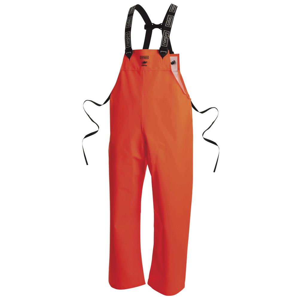 FL Snapper® Waterproof Rain Bib Pants - PVC Coated Polyester/Cotton - Orange - XL<span class=' ItemWarning' style='display:block;'>Item is usually in stock, but we&#39;ll be in touch if there&#39;s a problem<br /></span>