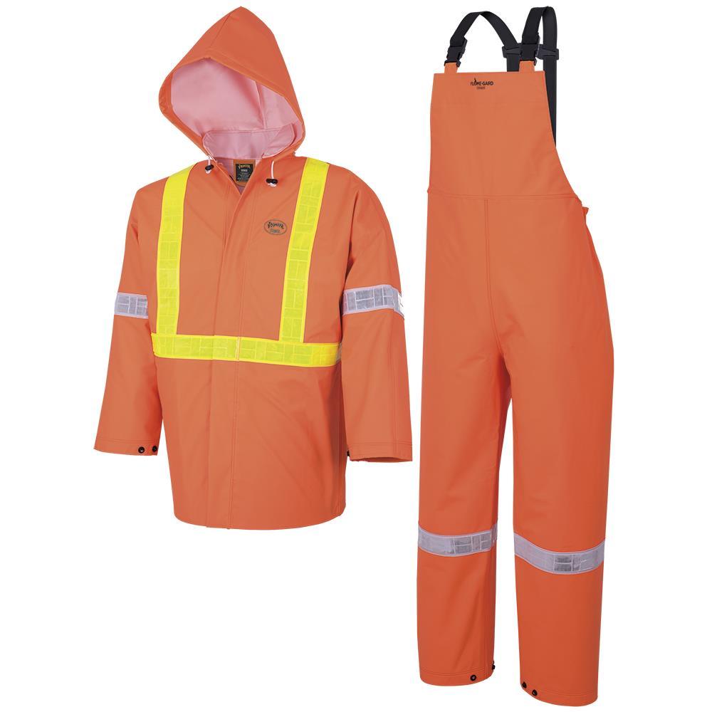 Element FR™ 3-Piece Safety Rainsuits - PVC - Hi-Viz Orange - S<span class=' ItemWarning' style='display:block;'>Item is usually in stock, but we&#39;ll be in touch if there&#39;s a problem<br /></span>
