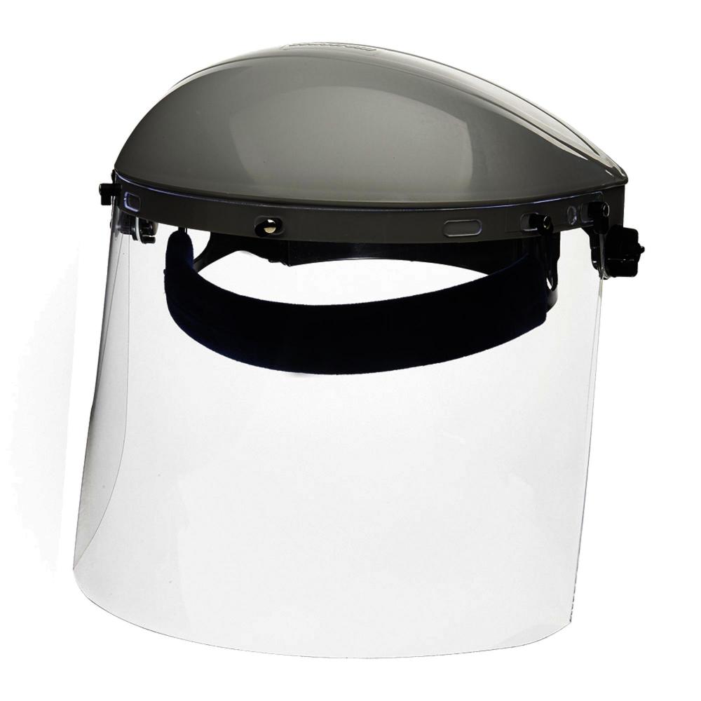 Single Crown Face Shield with Window and Ratcheting Headgear<span class='Notice ItemWarning' style='display:block;'>Item has been discontinued<br /></span>