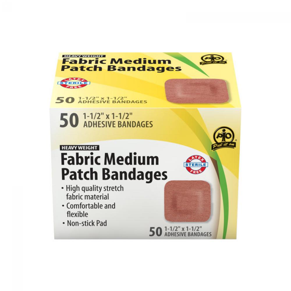 Fabric Patch Bandage, Medium, 3.75 x 3.75cm, 50/Box<span class=' ItemWarning' style='display:block;'>Item is usually in stock, but we&#39;ll be in touch if there&#39;s a problem<br /></span>