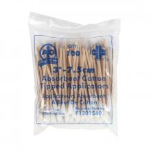 Wasip F1201560 - Cotton-Tipped Applicators, 7.5cm, 100/Bag