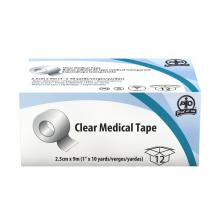 Wasip F2061712 - Clear Medical Tape, 2.5cm x 9m, 12 Rolls/Box