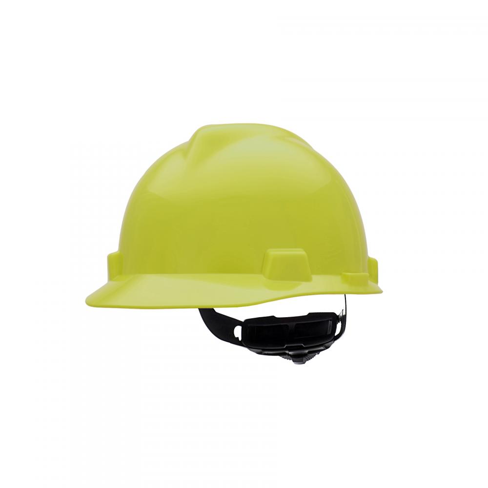 V-Gard Slotted Cap, Hi-Viz Yellow, w/Fas-Trac III Suspension<span class=' ItemWarning' style='display:block;'>Item is usually in stock, but we&#39;ll be in touch if there&#39;s a problem<br /></span>