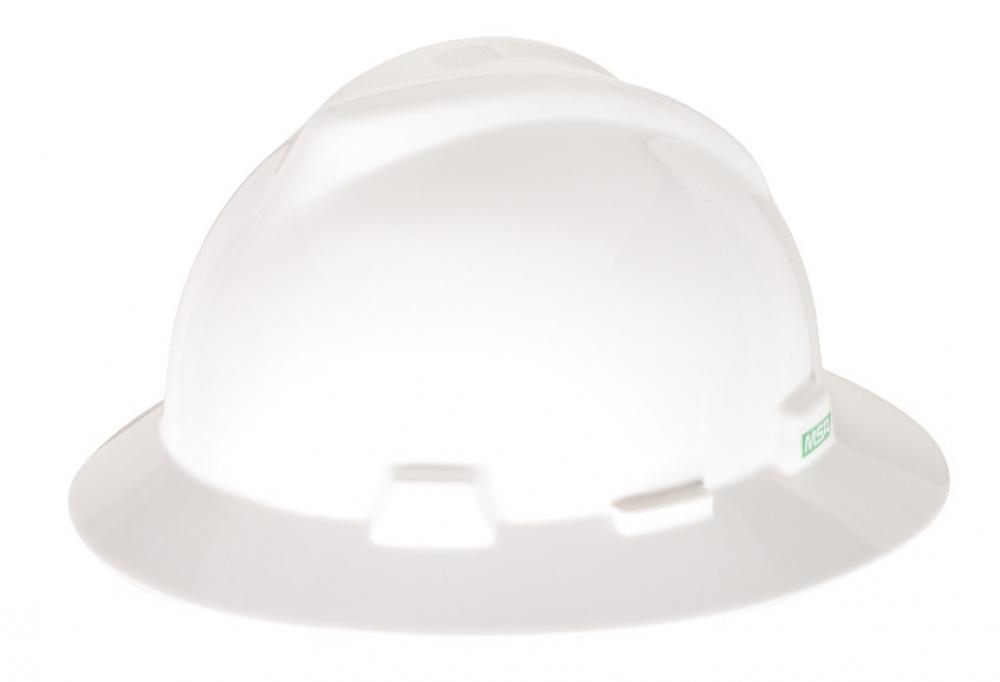 V-Gard Slotted Full-Brim Hat, White, w/Fas-Trac III Suspension - 475369