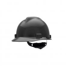 MSA Safety 492559 - V-Gard Slotted Cap, Black, w/Fas-Trac III Suspension