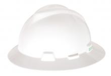 MSA Safety 475369 - V-Gard Slotted Full-Brim Hat, White, w/Fas-Trac III Suspension