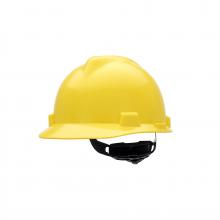 MSA Safety 475360 - V-Gard Slotted Cap, Yellow, w/Fas-Trac III Suspension