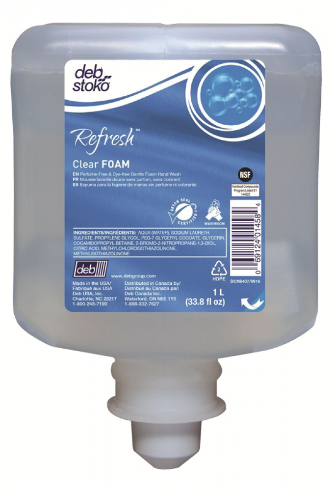 REFRESH CLEAR FOAM HAND WASH 1L<span class=' ItemWarning' style='display:block;'>Item is usually in stock, but we&#39;ll be in touch if there&#39;s a problem<br /></span>